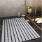 Tapete de chão de PVC antiderrapante com tiras cruzadas para banheiro 45 cm * 75 cm cinza bege